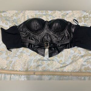 Say What Leather Sleeveless Bustier